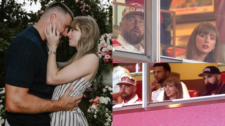taylor swift and travis kelce make first appearance after engagement post