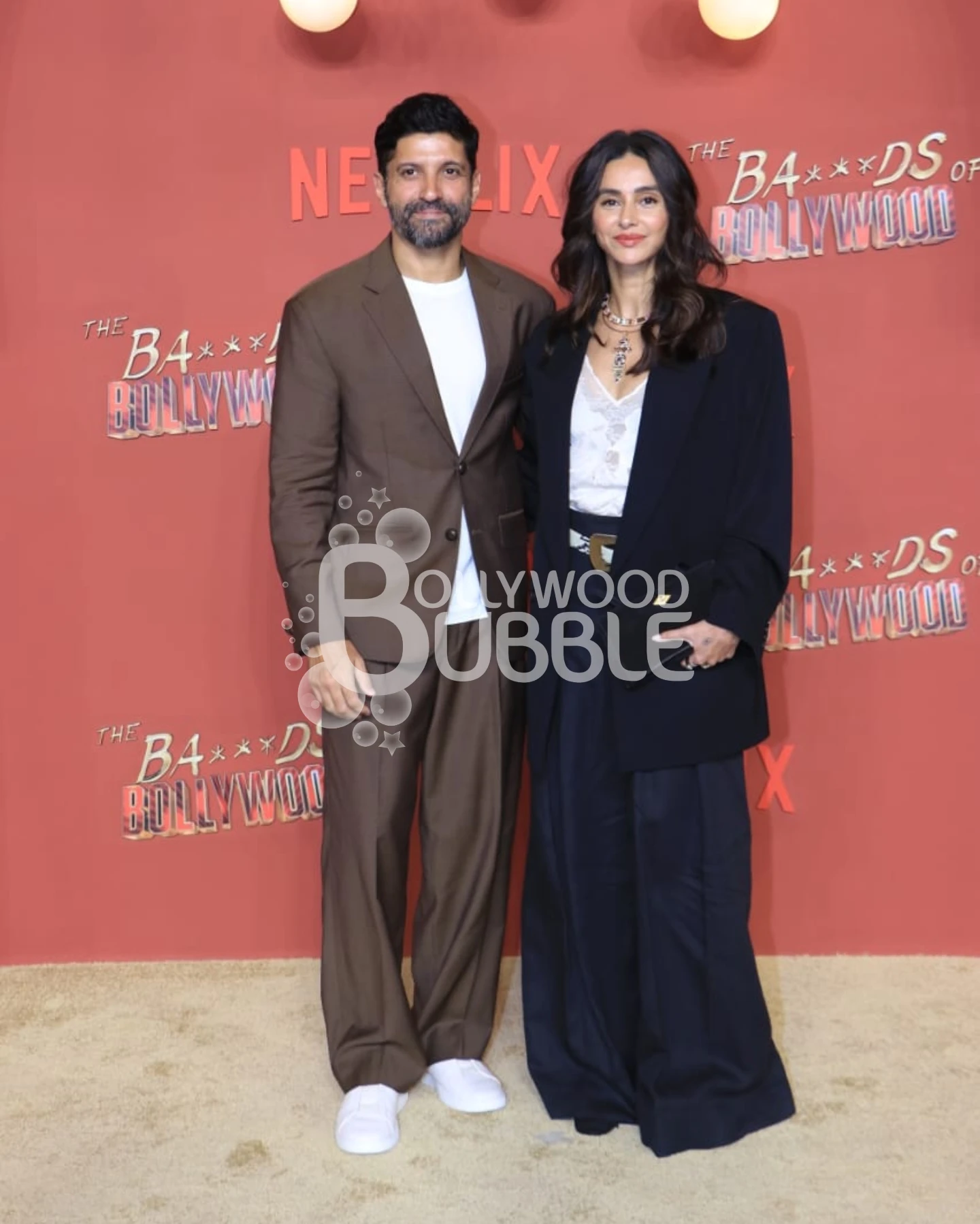 Farhan Akhtar and Shibani Dandekar at Ba___ds Of Bollywood Screening