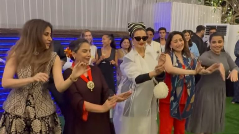 Rekha, Vidya Balan, Madhuri Dixit Urmila Matondkar Grooves To Kaisi Paheli Zindagani At Shabana Azmi's Birthday Bash