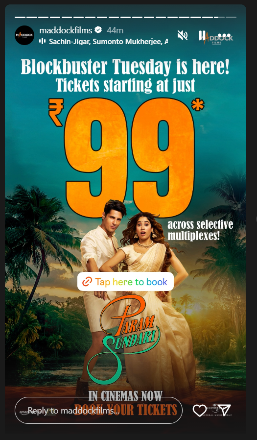 Param Sundari tickets at just Rs 99 on Tuesdays