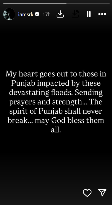 Shah Rukh Khan Instagram Story