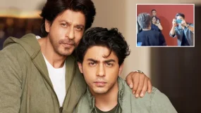 Shah Rukh Khan and Aryan Khan at Ba___ds Of Bollywood Screening