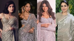 navratri day 6 grey outfits