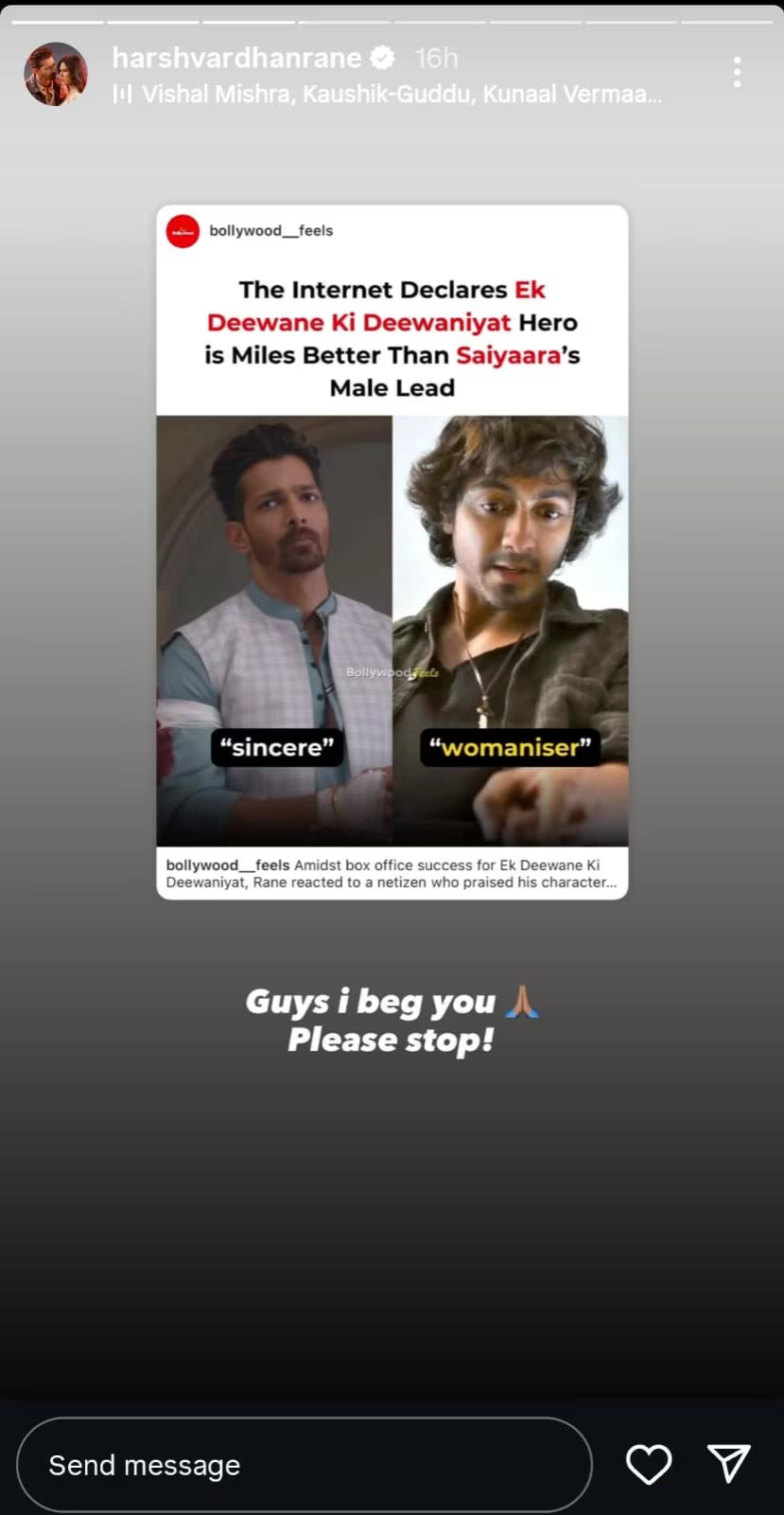 Harshvardhan Rane Begs Fans To Stop Comparing Ek Deewane Ki Deewaniyat & Saiyaara