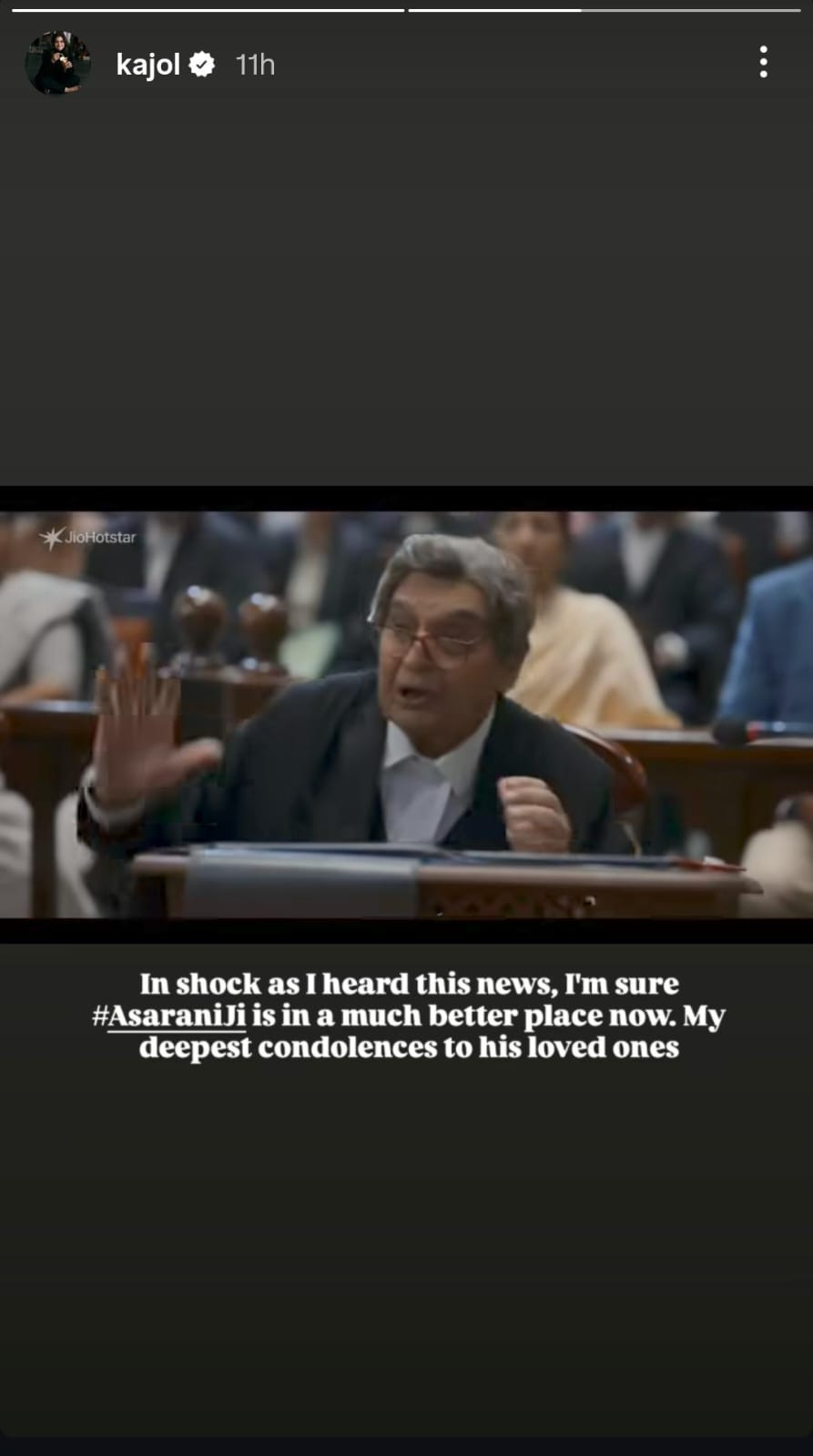 Kajol pens emotional tribute to Asrani