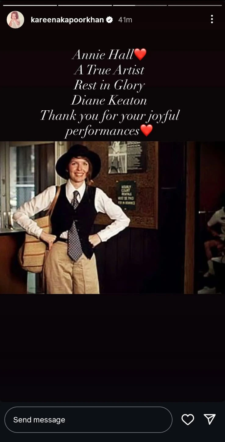 Kareena's message to late Diane Keaton