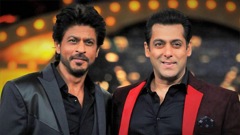 Salman Khan and Shah Rukh Khan at a public event in Riyadh
