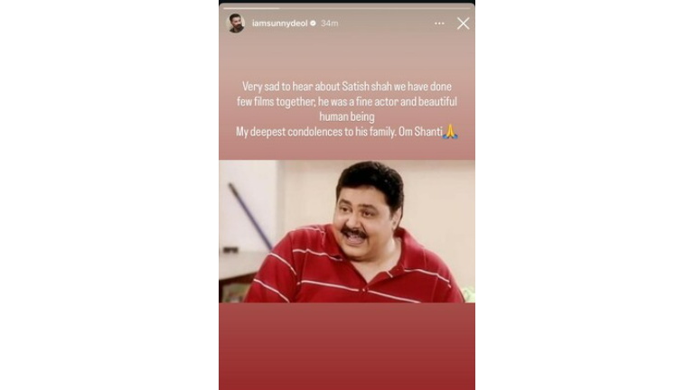 Sunny Deol Shares Instagram Story