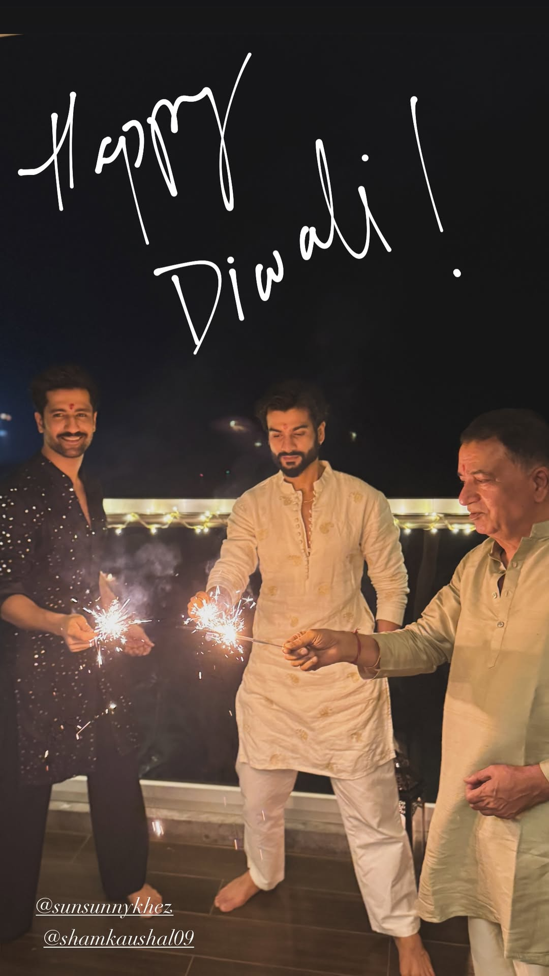 Sunny and Shyam Kaushal celebrating Diwali