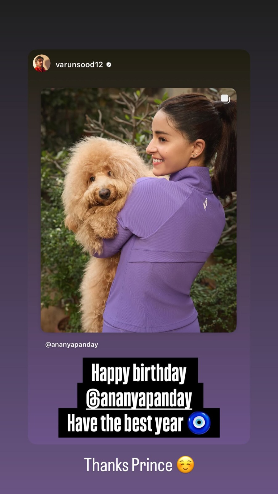 Varun Sood wishes Ananya