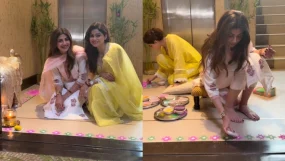 shilpa and shamita shetty celebrate diwali 2025 with rangoli