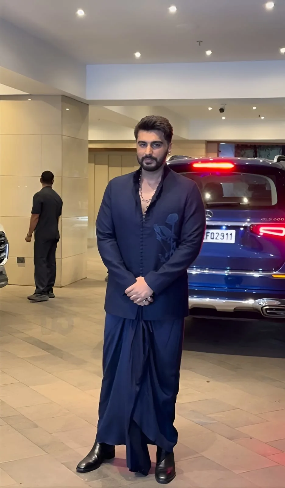 Arjun Kapoor In Navy Blue Coat & Dhoti