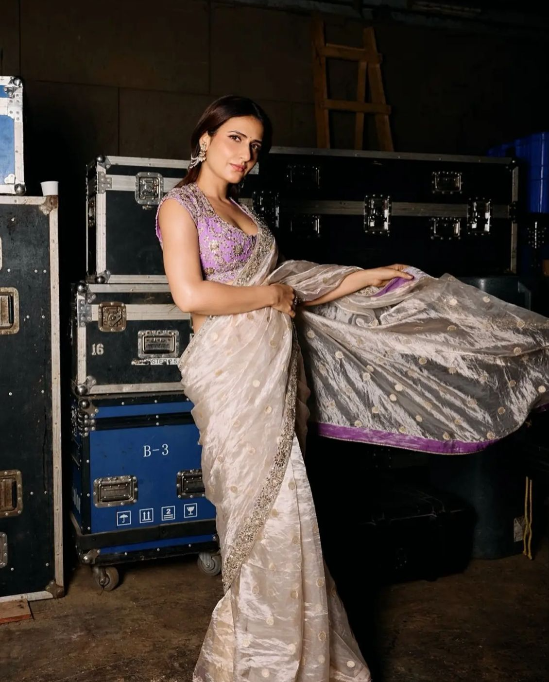 Fatima Sana Shaikh In A Soft Silver Handwoven Saree Complete With Antique Zari Embellishments
