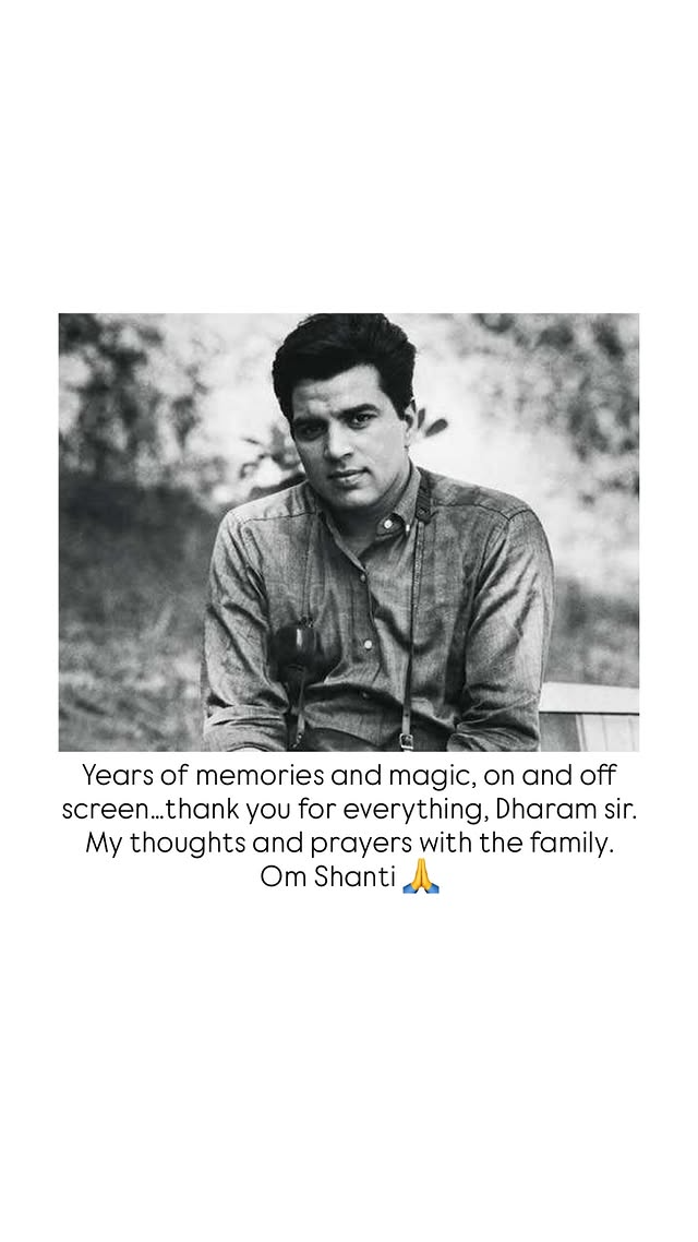 Sidharth Malhotra Remembers Dharmendra