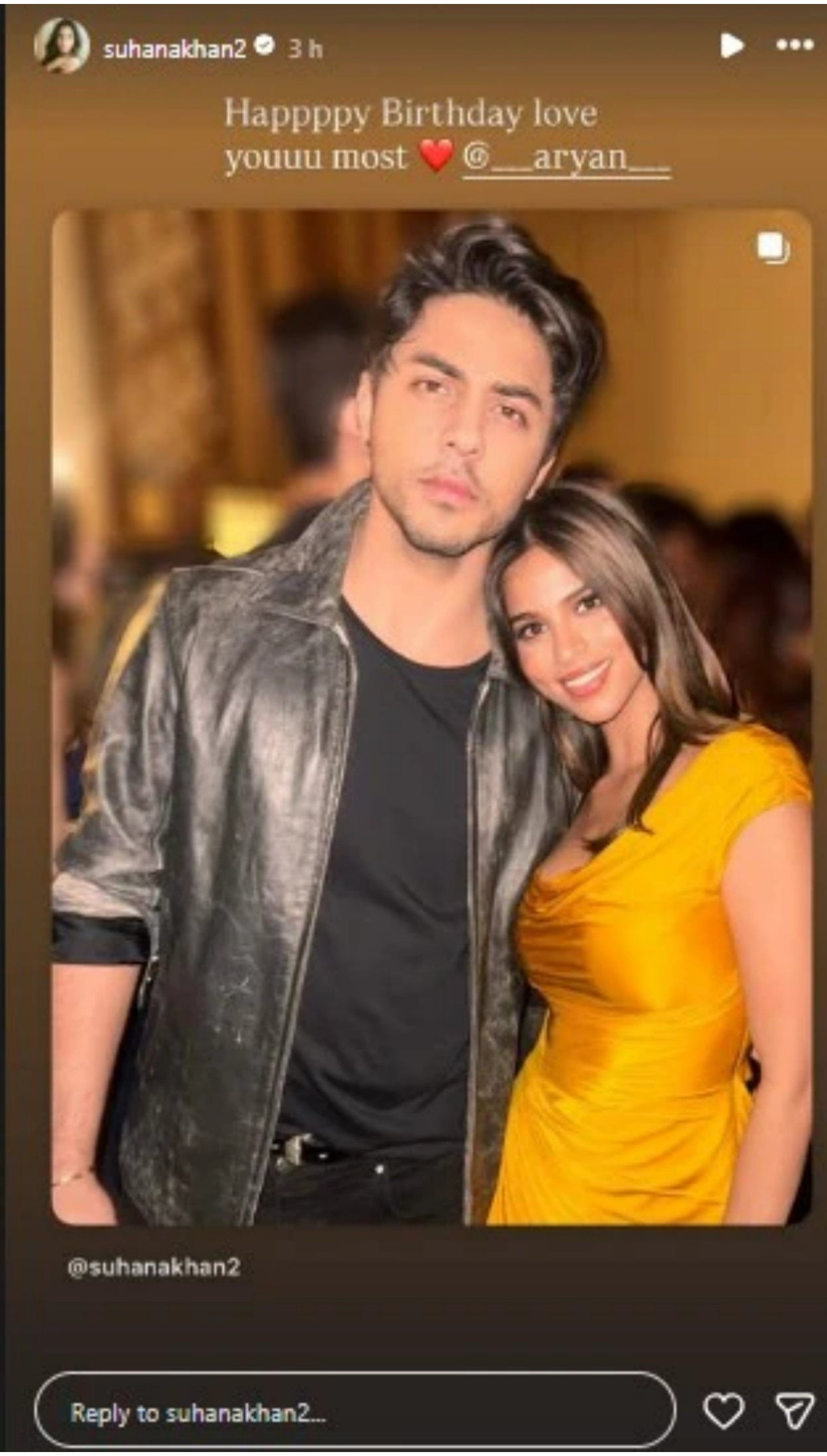 Suhana Khan Wishes Aryan Khan On Social Media