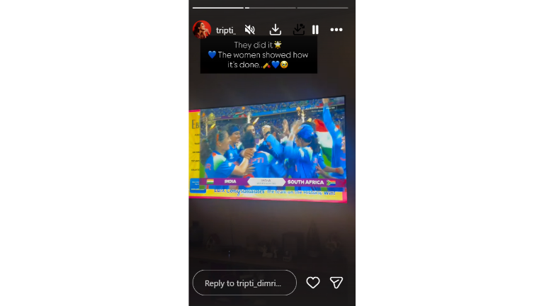 Triptii Dimri Celebrates Indian Womens World Cup Victory