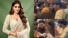 Niddhi Agerwal Gets Mobbed At The Raja Saab Song Launch In Hyderabad