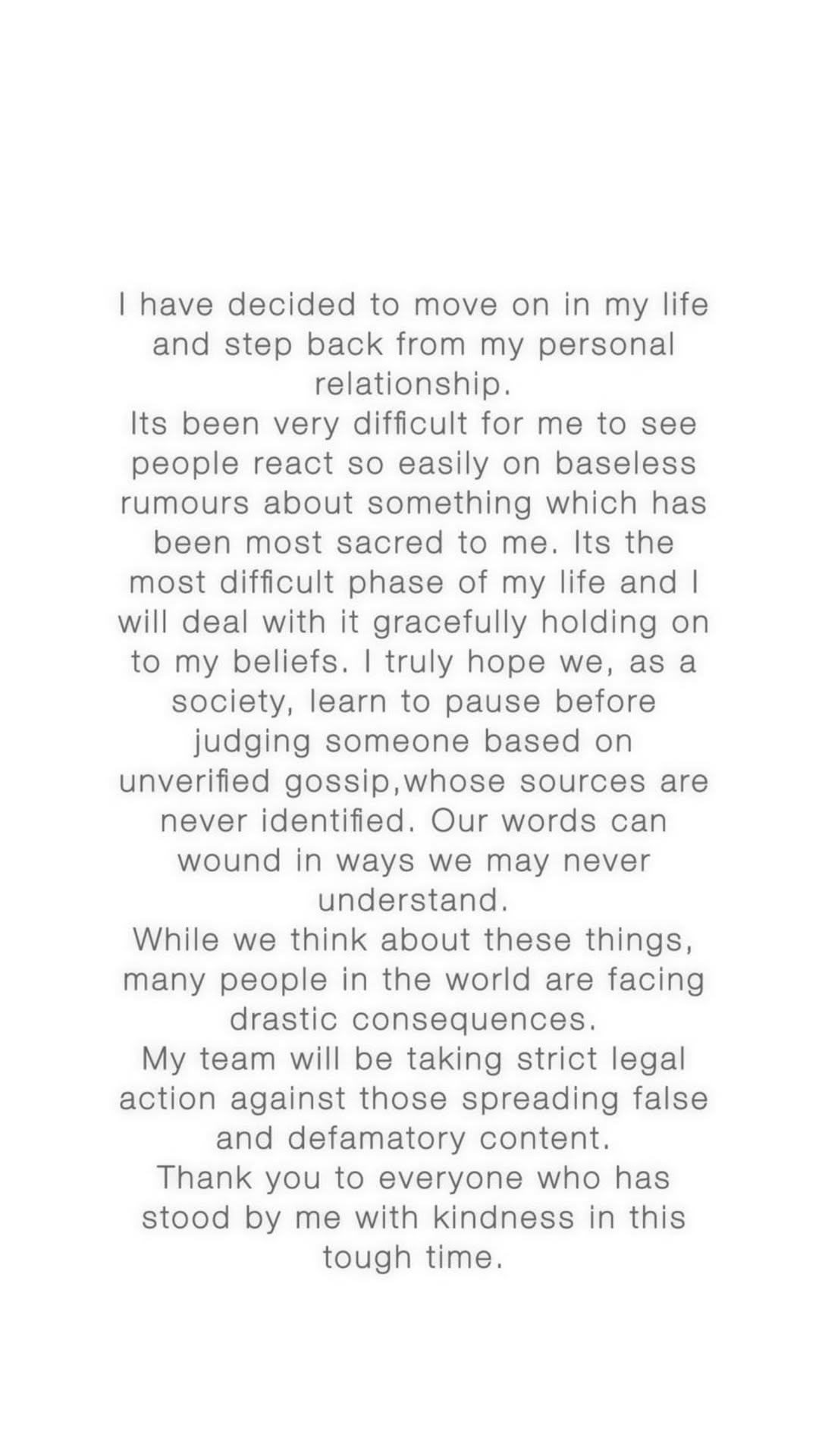 Palaash Mucchal confirms the wedding has been called off