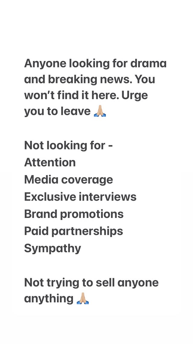 Shhyamali requests for privacy and no attention