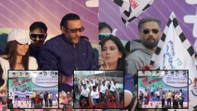 Suniel Shetty, Jackie Shroff, Mahima Chaudhary Mumbai Cyclothon 2025