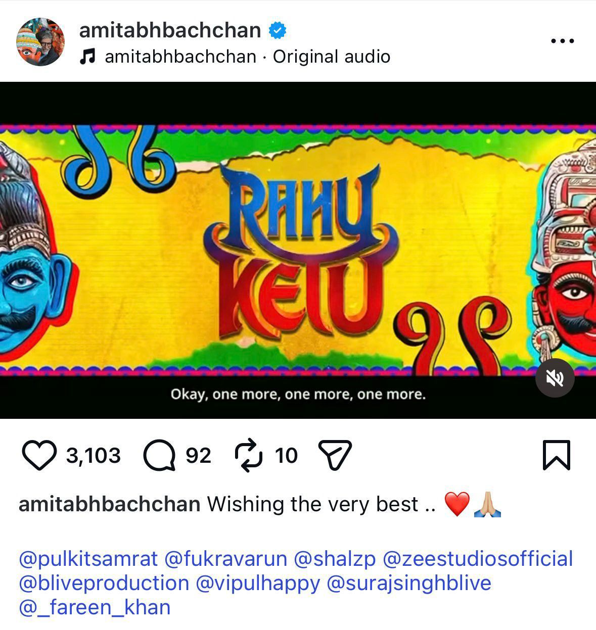 Amitabh Bachchan Wishes The Team Of Rahu Ketu Luck