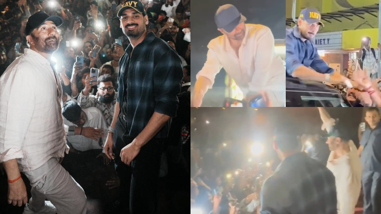 Sunny Deol, Ahan Shetty Greet Fans At Gaeity Galaxy For Border 2 screening