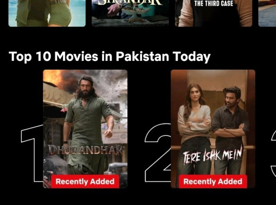 Dhurandhar Trends At No 1 On Netflix Pakistan Film List