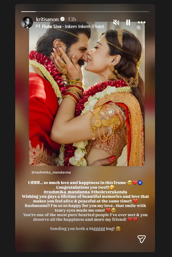 Kriti Sanon pens emotional note