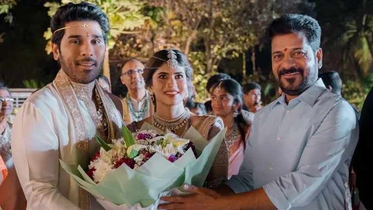 CM A Revanth Reddy at Allu Sirish and Nayanika Reddy Wedding