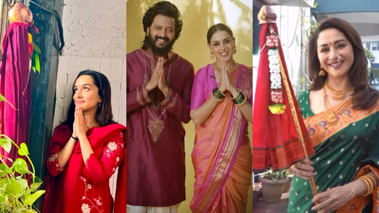 Gudi Padwa 2026 Shraddha Kapoor Madhuri Dixit Retiesh, Genelia Deshmukh