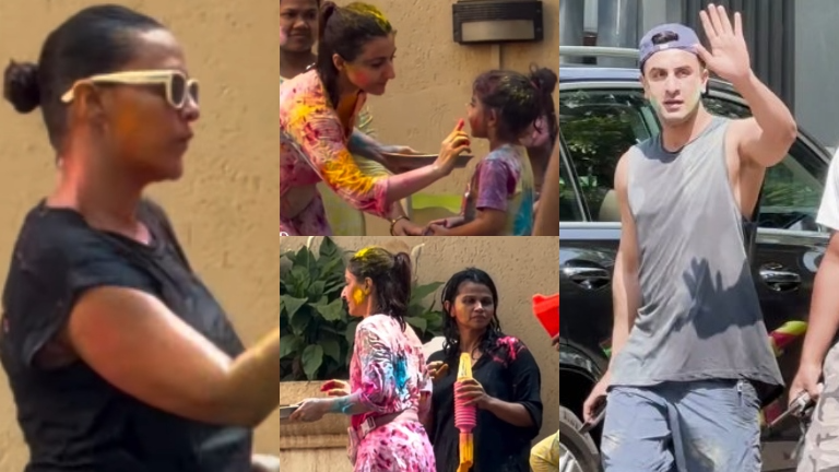 Neha Dhupia, Soha Ali Khan, Ranbir Kapoor Celebrate Holi With Kids