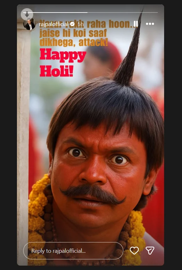 Rajpal Yadav wishes Happy Holi