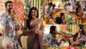 Rashmika Mandanna feeds Vijay Deverakonda with her hand