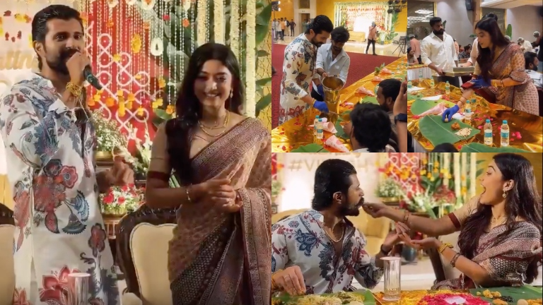 Rashmika Mandanna feeds Vijay Deverakonda with her hand