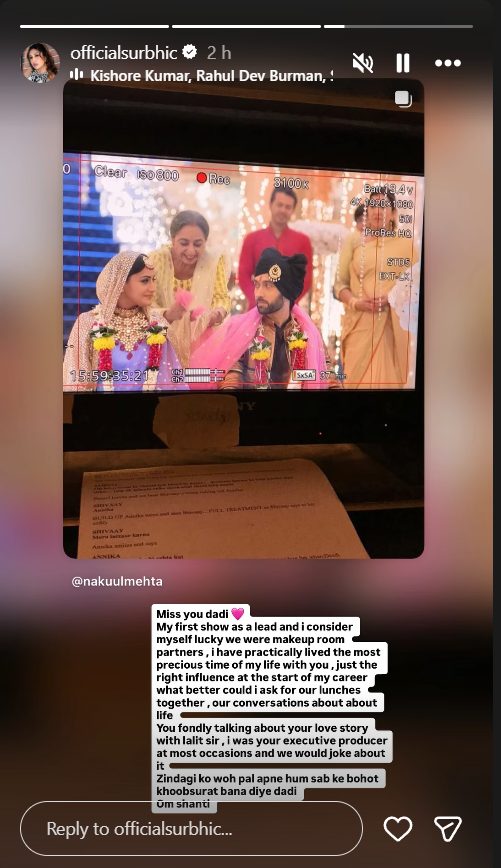 Surbhi Chandna Says Good Bye To 'Dadi'