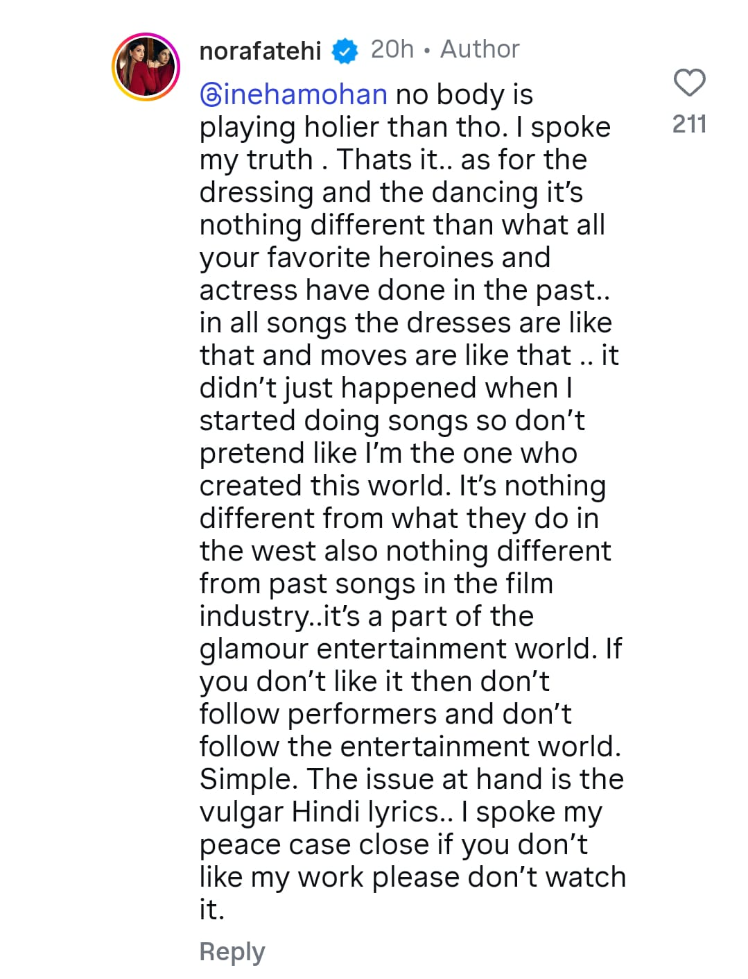 Nora Claps Back At Trolls