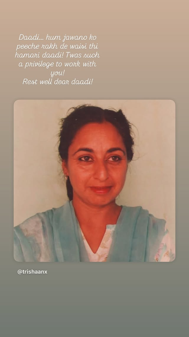 Shrenu Parikh Mhatre Says Good Bye To Daadi