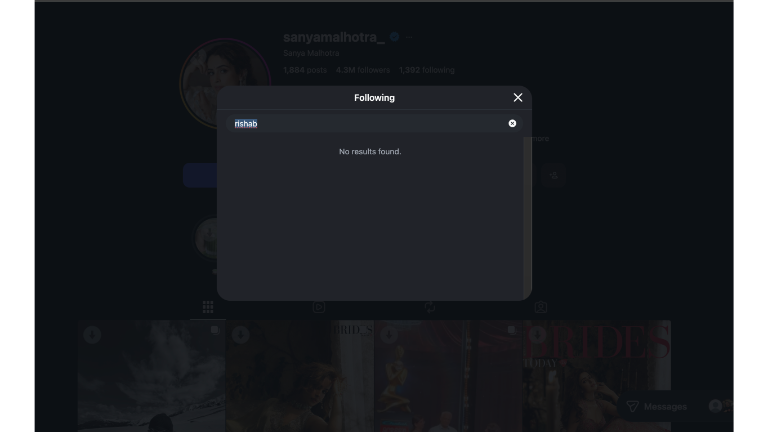 Sanya is not following Rishab