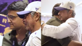 Shah Rukh Khan, Sourav Ganguly Share A Warm Hug