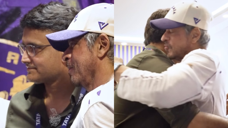 Shah Rukh Khan, Sourav Ganguly Share A Warm Hug