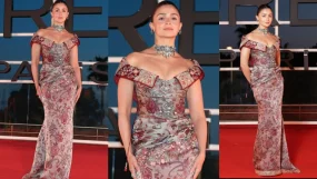 Alia Bhatt Dons Floral Off-Shoulder Gown Serving Peak Maharani Energy