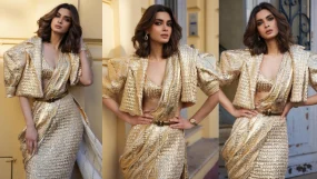 Diana Penty Turns Heads In A Golden Saree At Cannes 2026