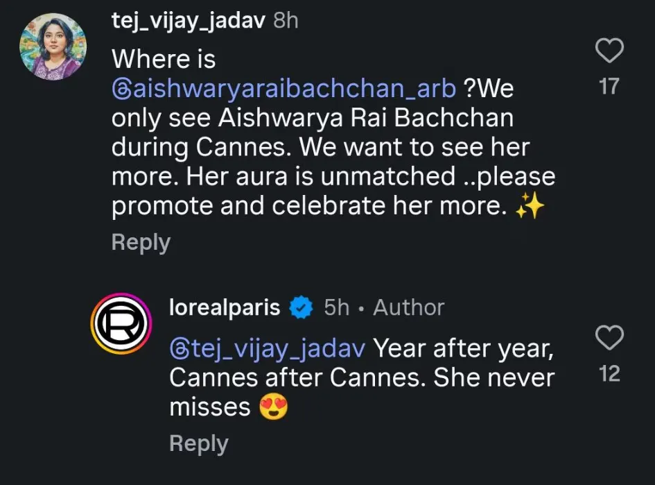 L'Oreal REACTS To Aishwarya Rai's Cannes 2026 Appearance
