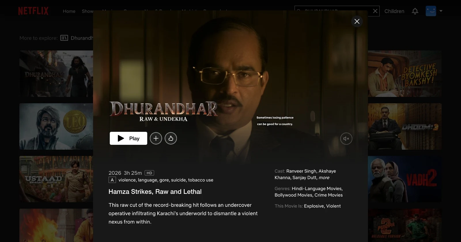 Netflix Dhurandhar