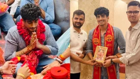 Palaash Muchhal Visits Khatu Shyam Ji Temple