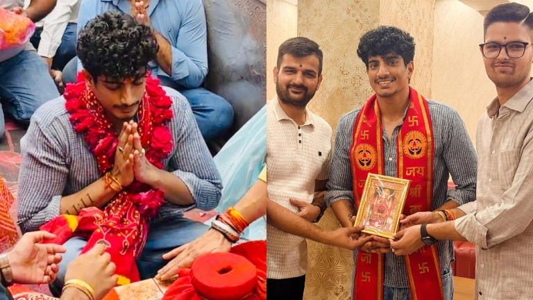 Palaash Muchhal Visits Khatu Shyam Ji Temple