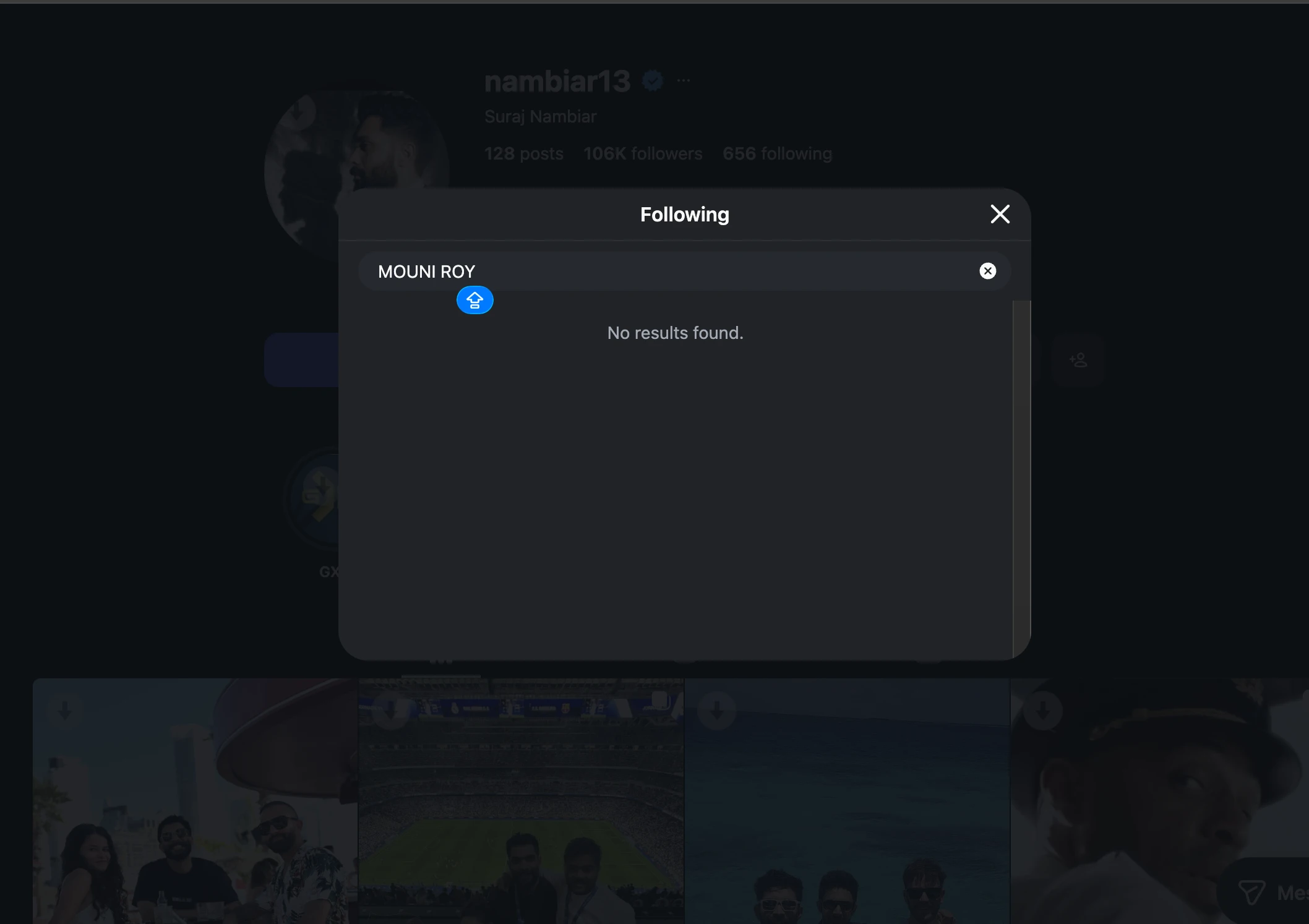Suraj is not following Mouni