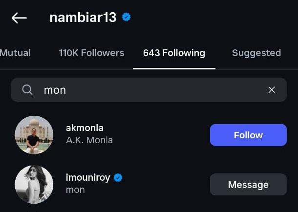 Suraj Re-Follows Mouni