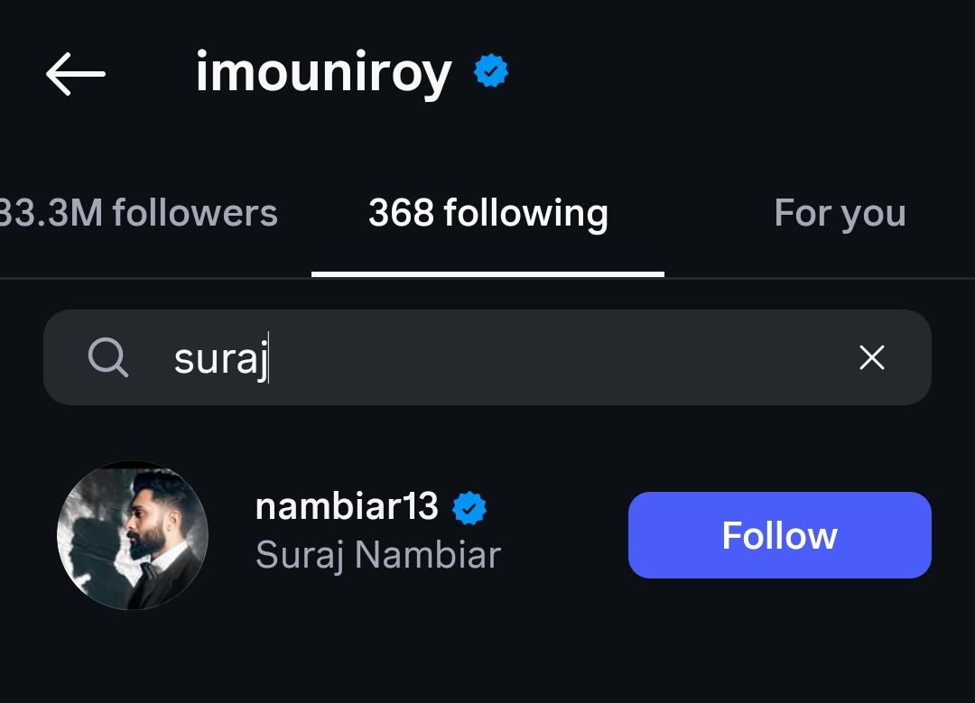 Mouni Roy Follows Suraj Again