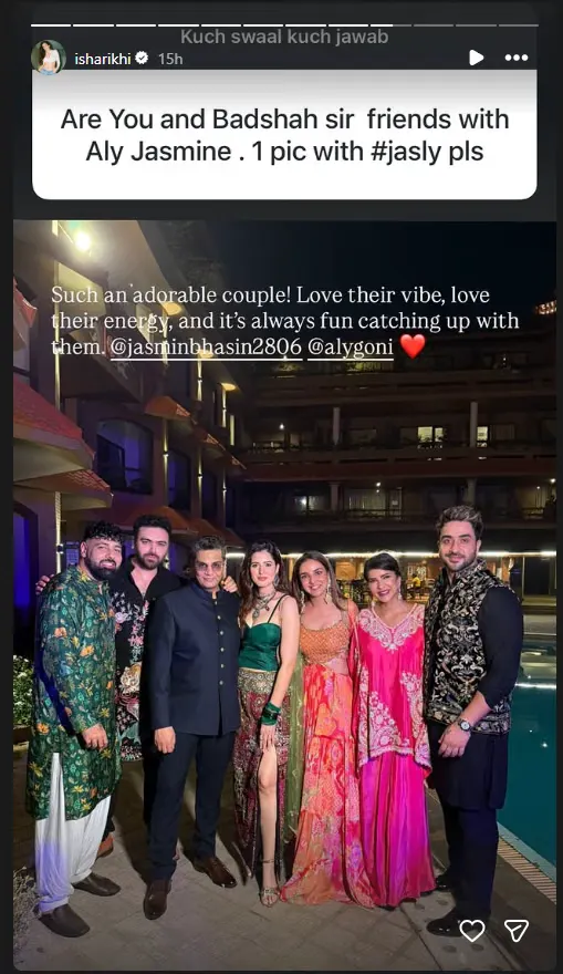 Badshah, Isha are friends with Aly Goni, Jasmin Bhasin